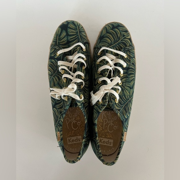 Keds Women's Green Leaf Print Sneakers - Picture 4 of 10